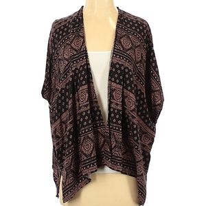 Forever 21 Boho Tribal Pattern Black Kimono